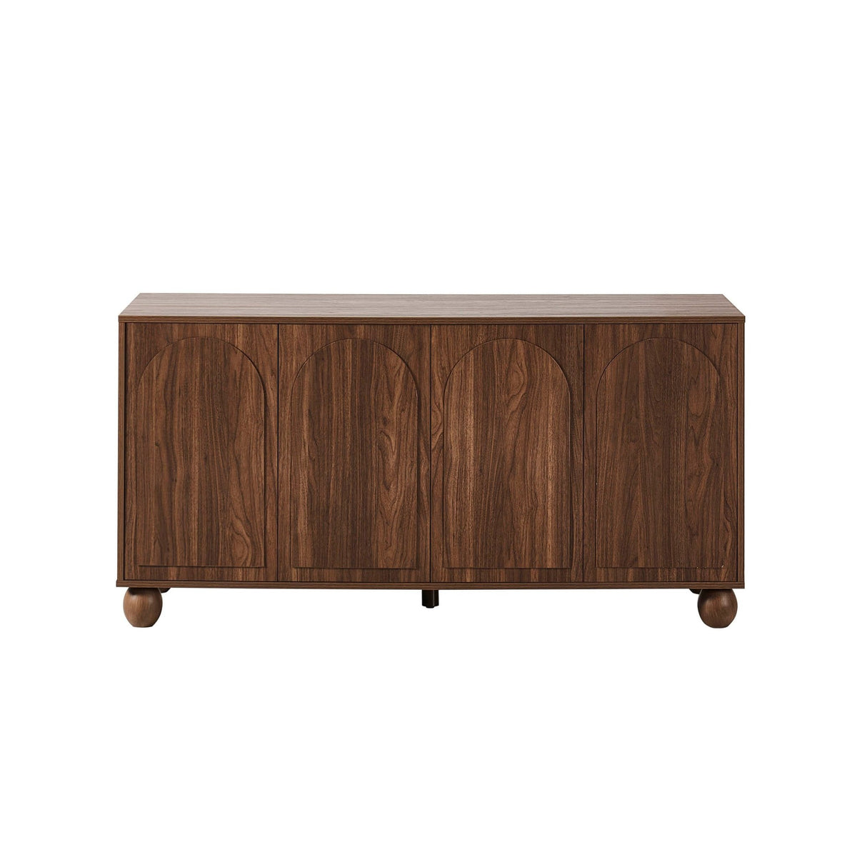 Rachel Arch Front 4 Door Sideboard - Mid Wood - DUSK