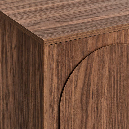 Rachel Arch Front 4 Door Sideboard - Mid Wood - DUSK