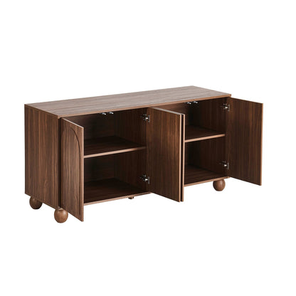 Rachel Arch Front 4 Door Sideboard - Mid Wood - DUSK