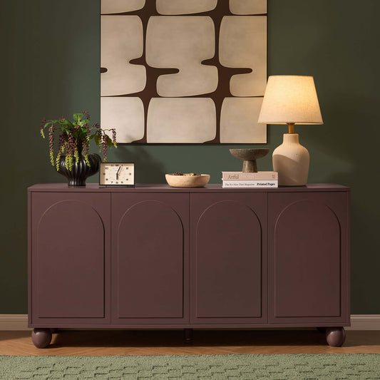 Rachel Arch Front 4 Door Sideboard - Mocha - DUSK