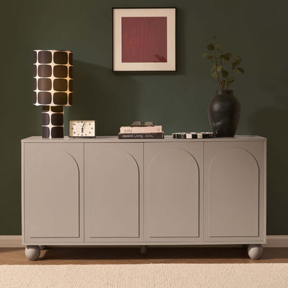 Rachel Arch Front 4 Door Sideboard - Taupe - DUSK
