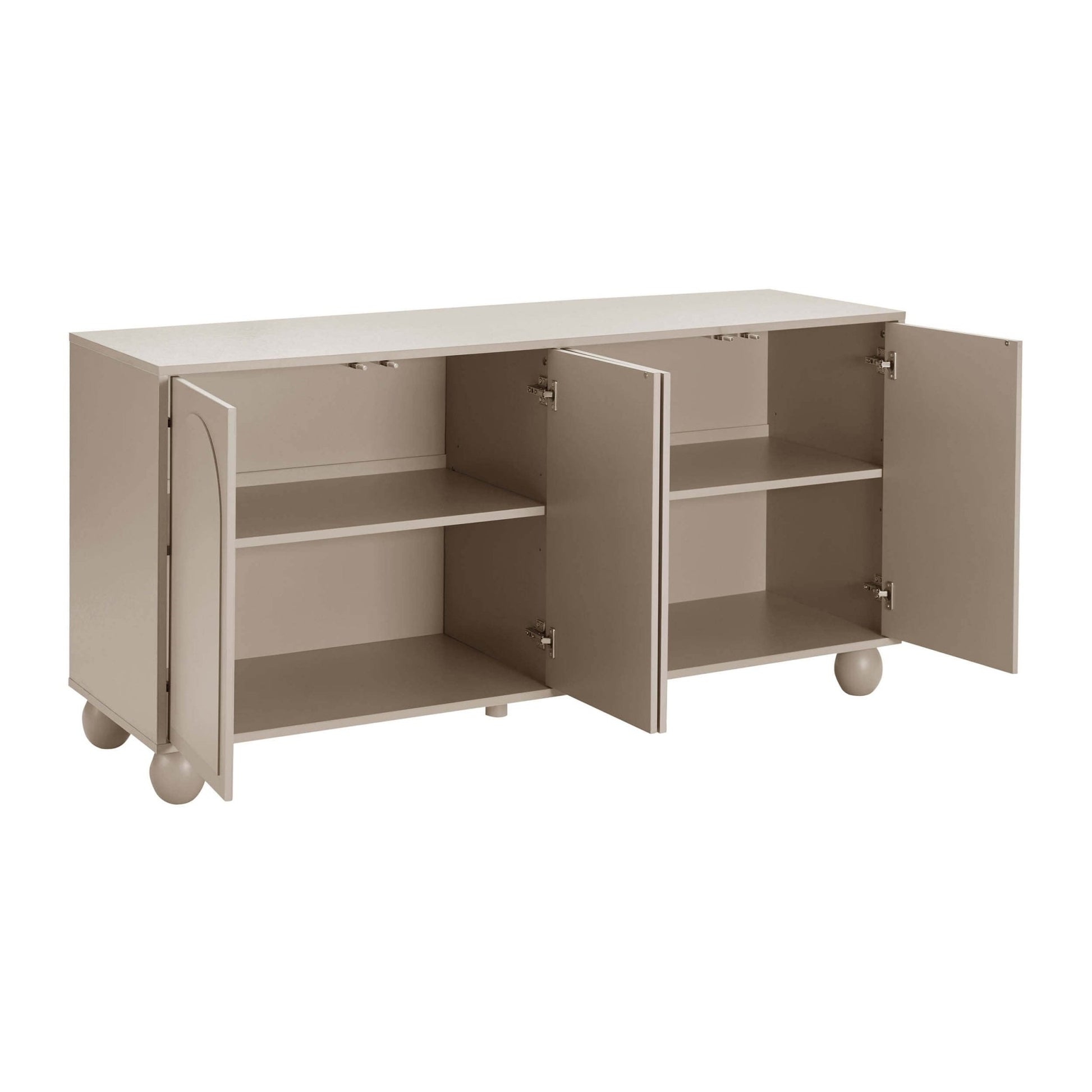 Rachel Arch Front 4 Door Sideboard - Taupe - DUSK