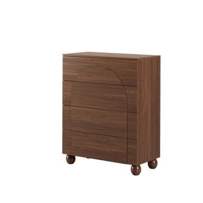 Rachel Arch Front 4 Drawer Chest - Medium Wood - DUSK