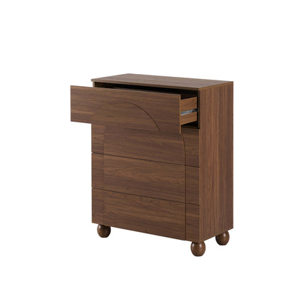 Rachel Arch Front 4 Drawer Chest - Medium Wood - DUSK