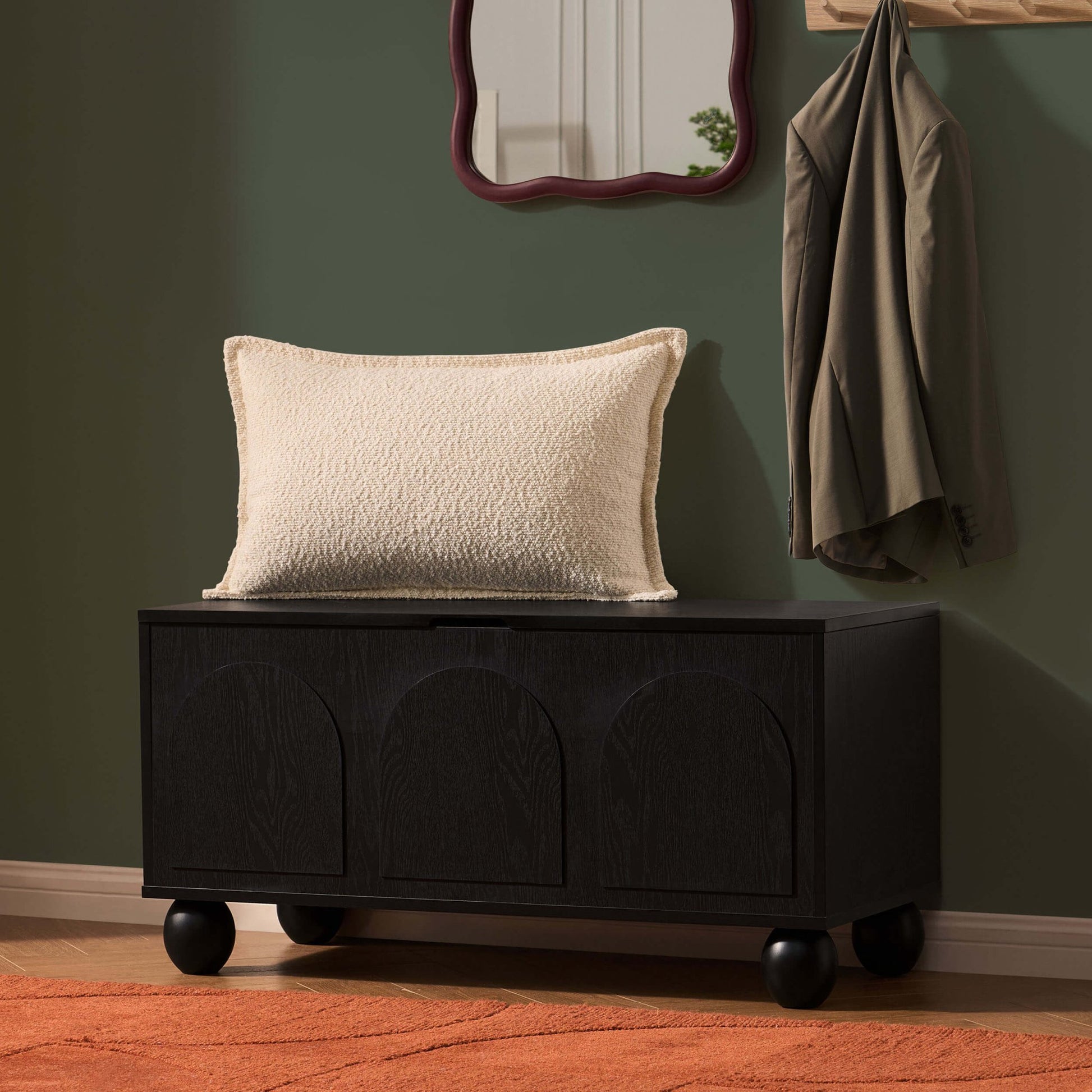 Rachel Arch Front Seated Storage - Black - DUSK