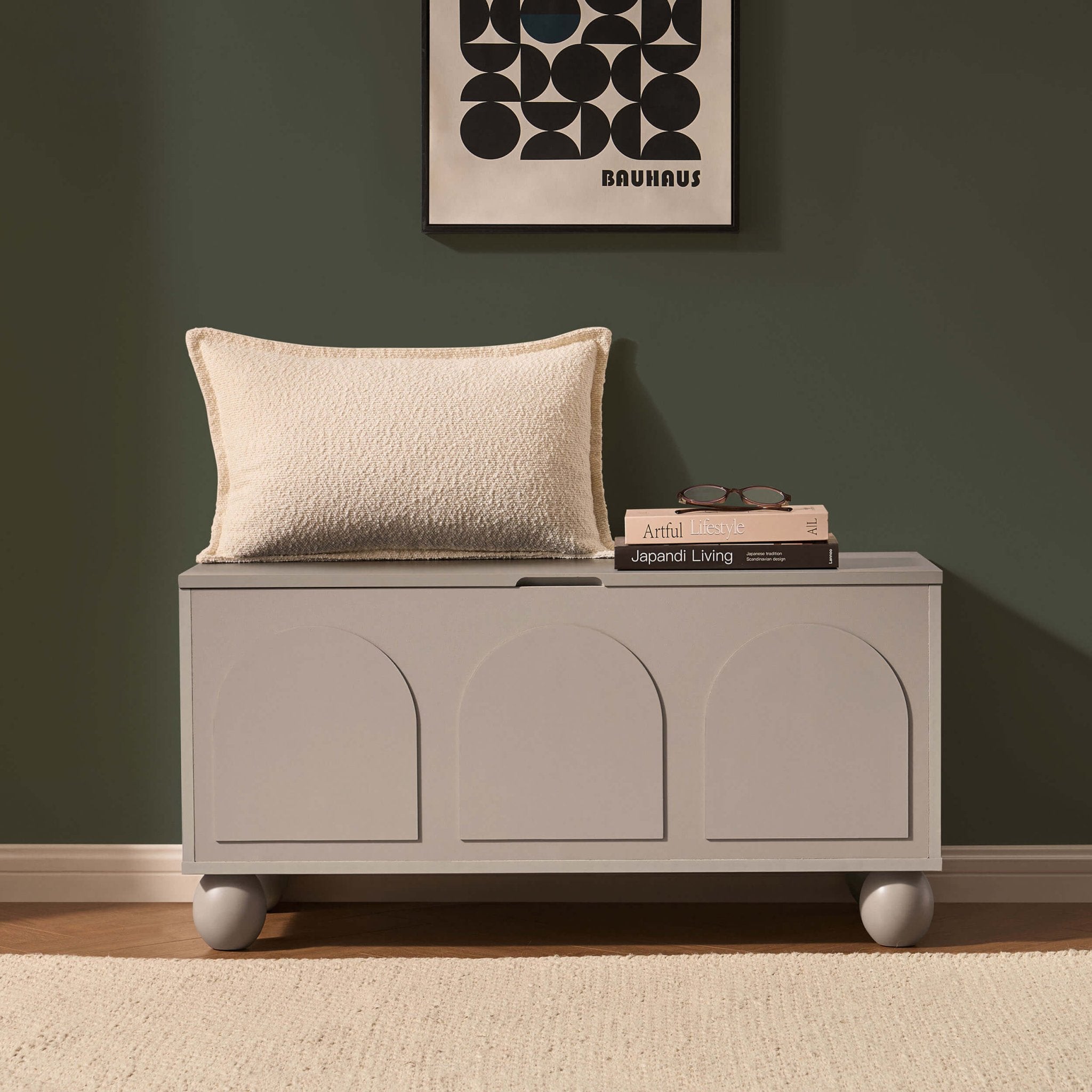 Rachel Arch Front Seated Storage - Taupe - DUSK