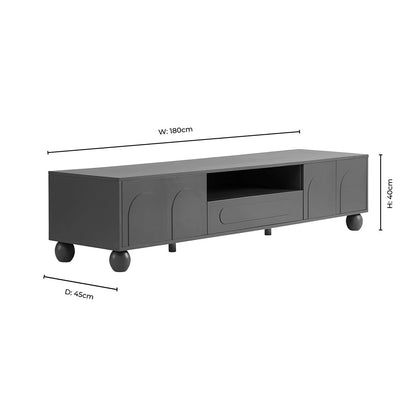 Rachel Arch Front Tv Unit for TVs up to 75" - Black - DUSK