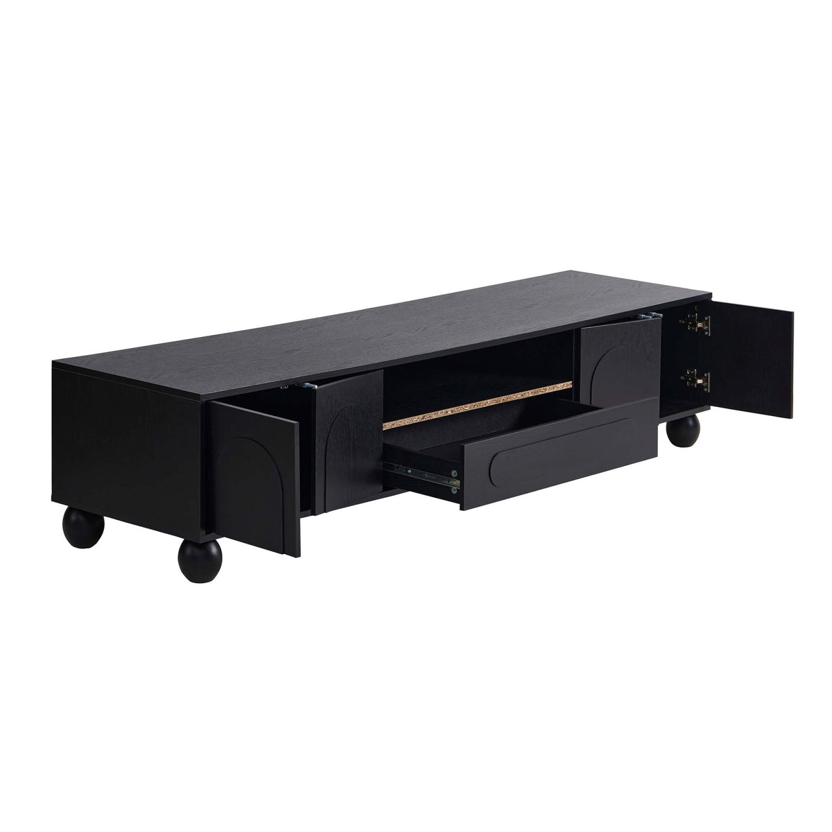Rachel Arch Front Tv Unit for TVs up to 75" - Black - DUSK