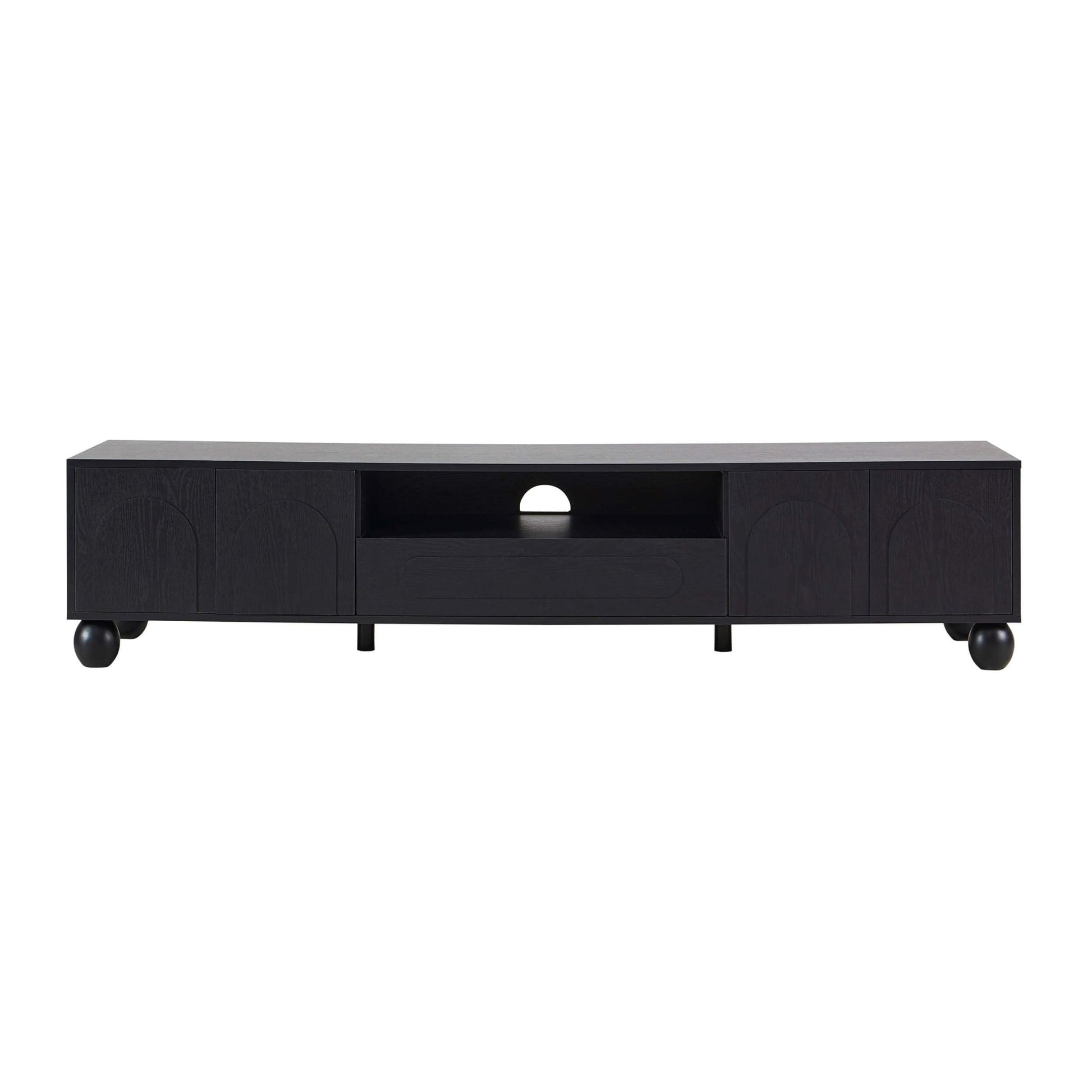 Rachel Arch Front Tv Unit for TVs up to 75" - Black - DUSK