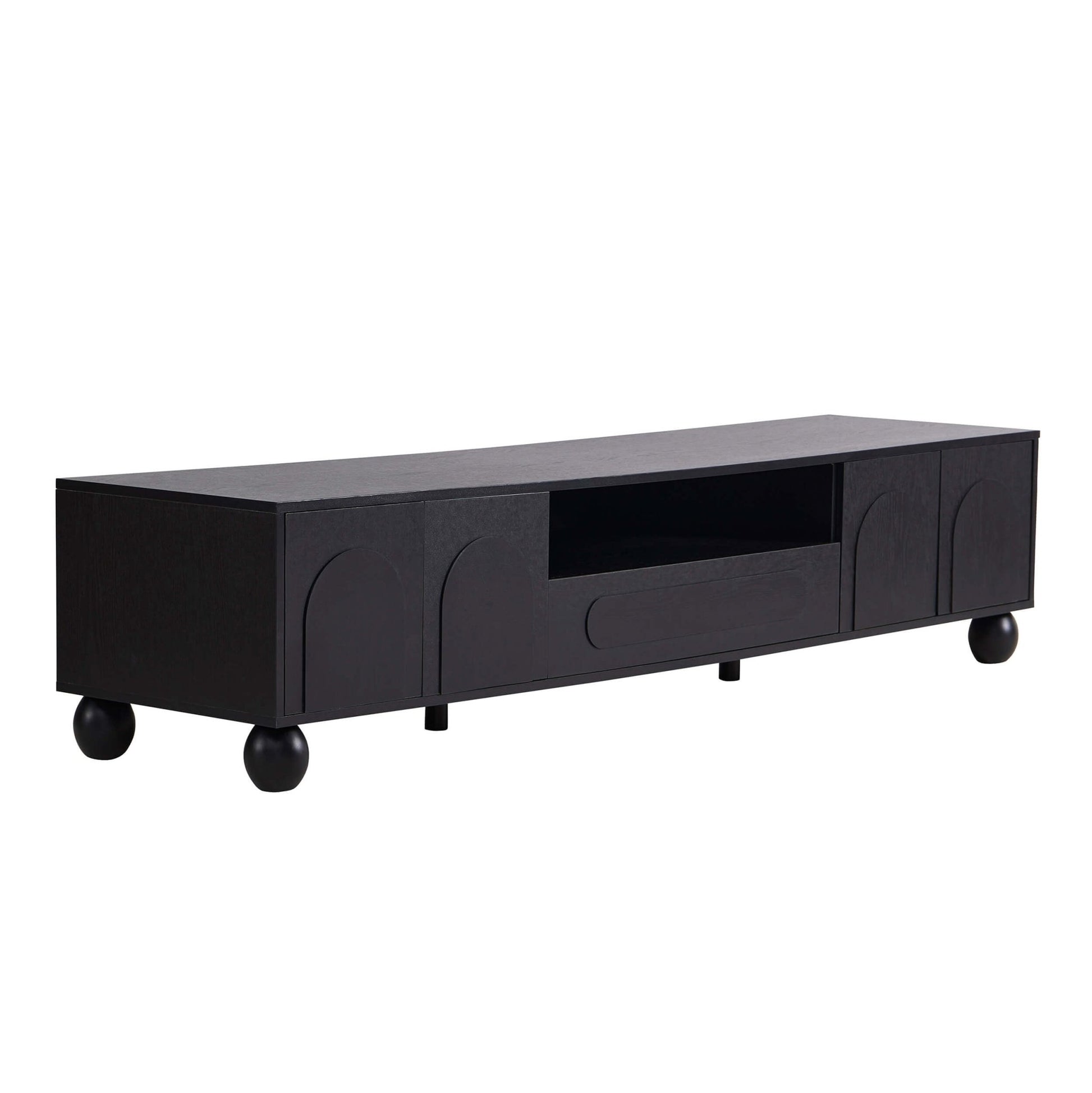 Rachel Arch Front Tv Unit for TVs up to 75" - Black - DUSK
