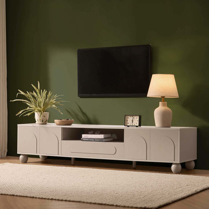 Rachel Arch Front Tv Unit for TVs up to 75" - Taupe - DUSK