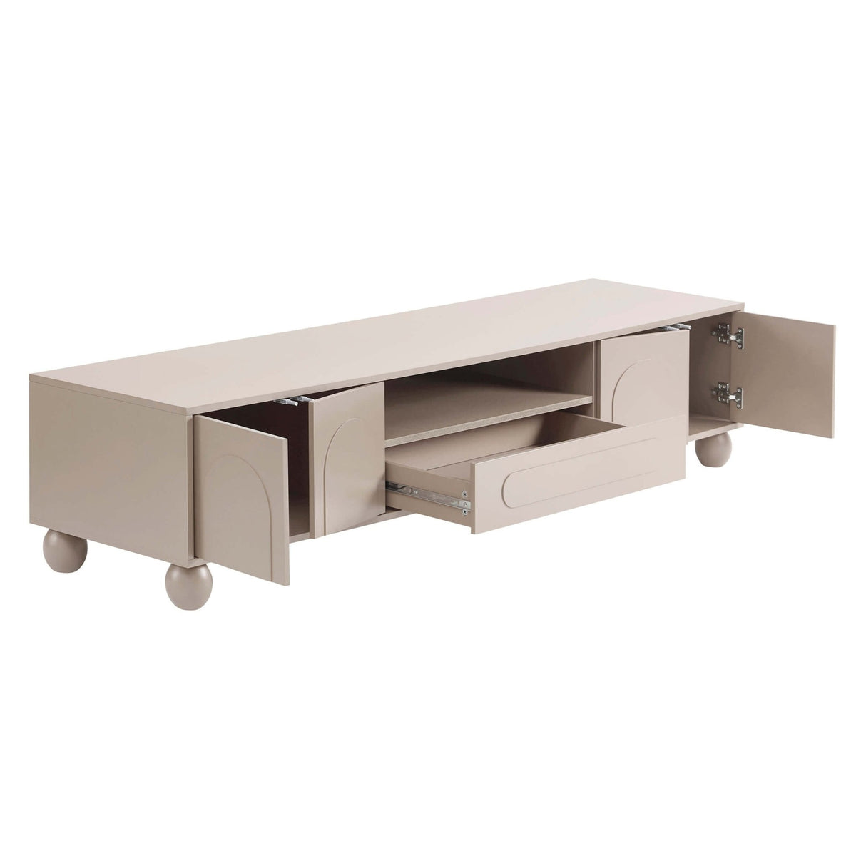Rachel Arch Front Tv Unit for TVs up to 75" - Taupe - DUSK