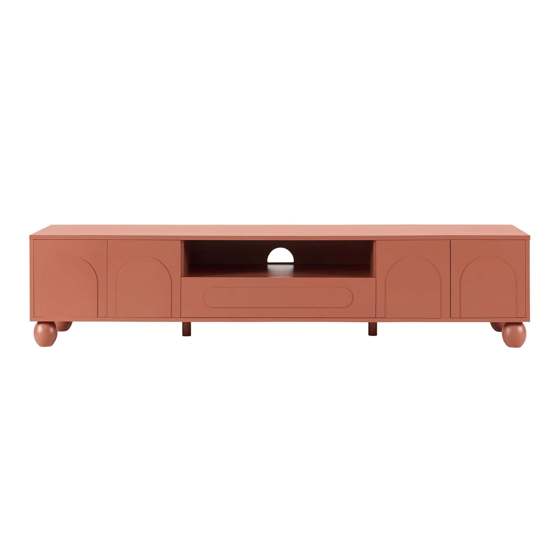 Rachel Arch Front Tv Unit for TVs up to 75" - Terracotta - DUSK