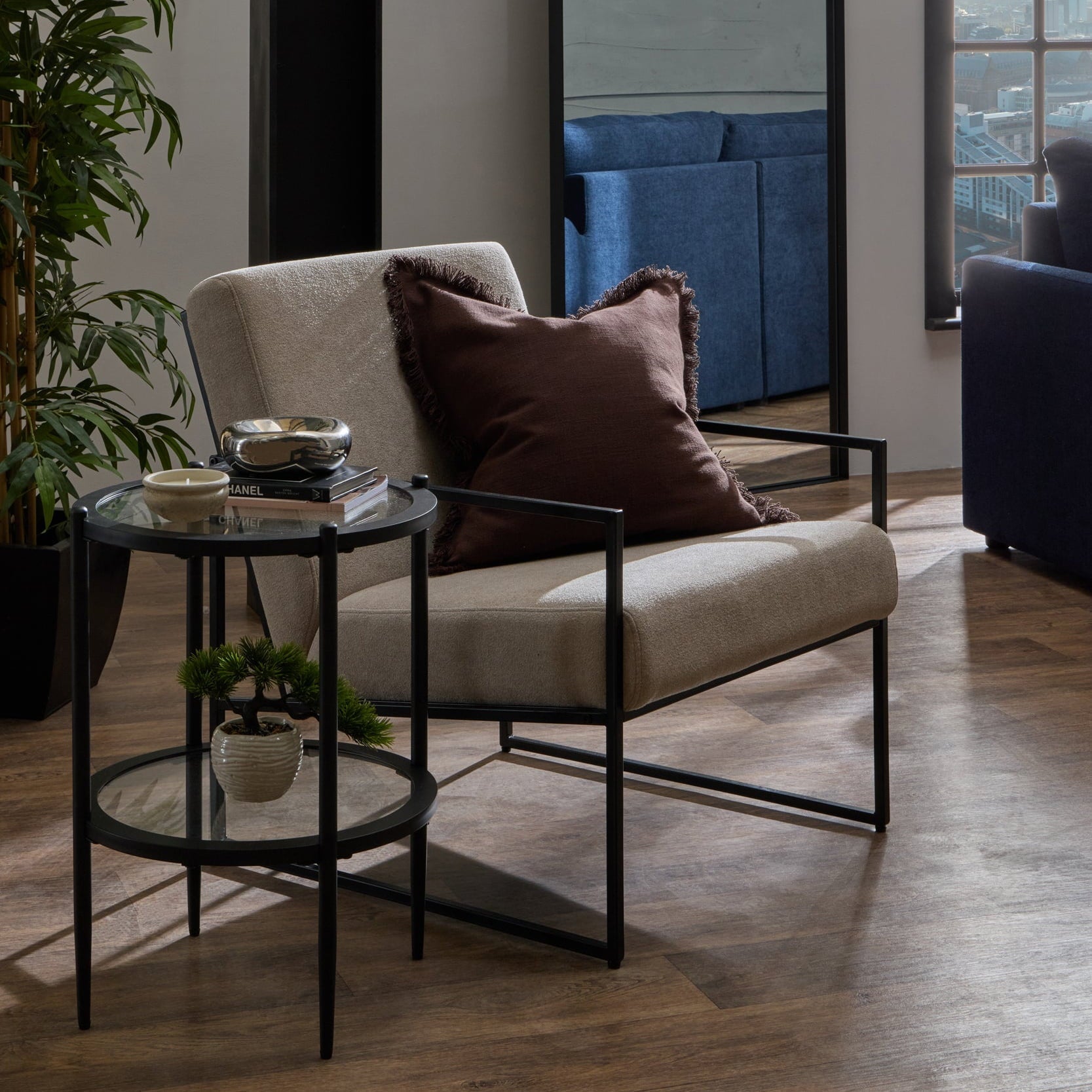 Rae Accent Chair - Chenille Greige - DUSK