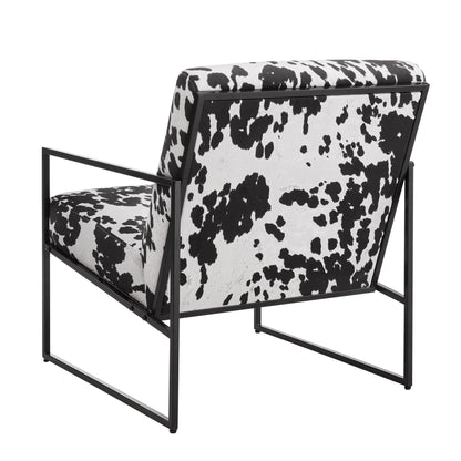 Rae Accent Chair - Cow Print - DUSK