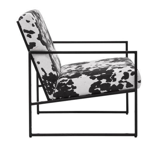 Rae Accent Chair - Cow Print - DUSK