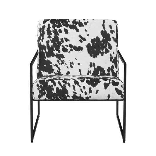 Rae Accent Chair - Cow Print - DUSK