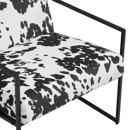 Rae Accent Chair - Cow Print - DUSK