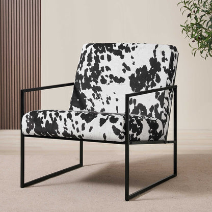 Rae Accent Chair - Cow Print - DUSK