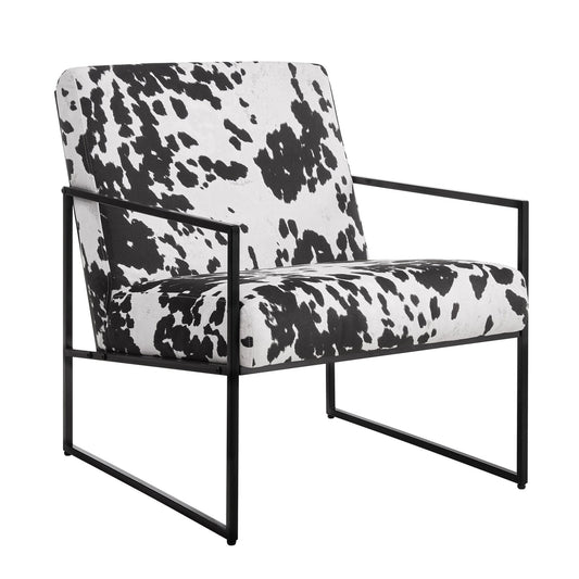 Rae Accent Chair - Cow Print - DUSK