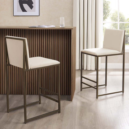 Rae Set of 2 Barstools - Ecru - DUSK