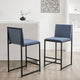 Rae Set Of 2 Barstools - Velvet - Blue - DUSK