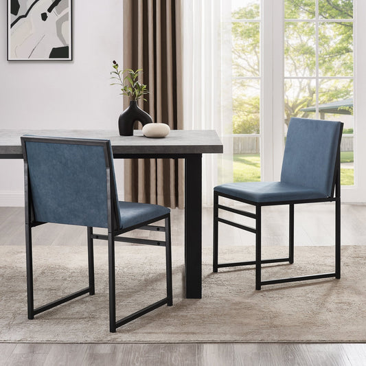 Rae Set of 2 Dining Chairs - Velvet - Blue - DUSK