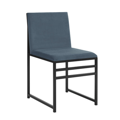 Rae Set of 2 Dining Chairs - Velvet - Blue - DUSK