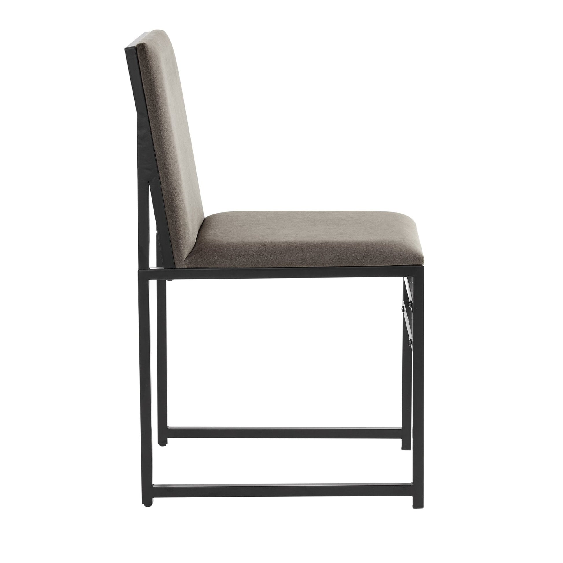 Rae Set of 2 Dining Chairs - Velvet - Dark Taupe - DUSK