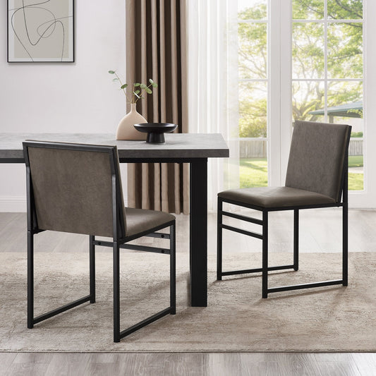 Rae Set of 2 Dining Chairs - Velvet - Dark Taupe - DUSK