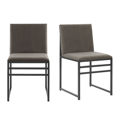 Rae Set of 2 Dining Chairs - Velvet - Dark Taupe - DUSK