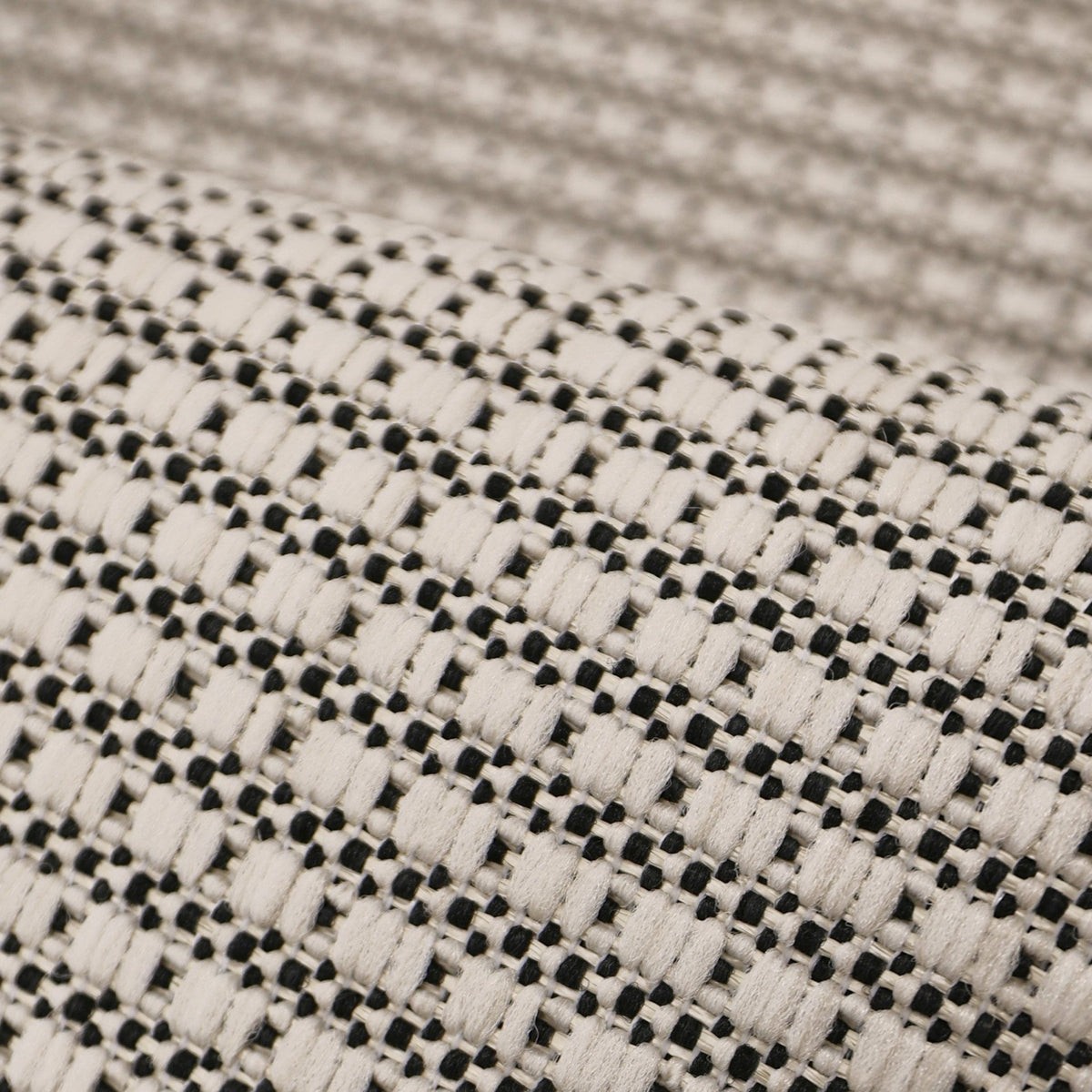 Ramona Border Flatweave Indoor/Outdoor Rug - White/Black - DUSK