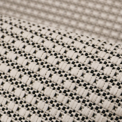 Ramona Border Flatweave Indoor/Outdoor Rug - White/Black - DUSK