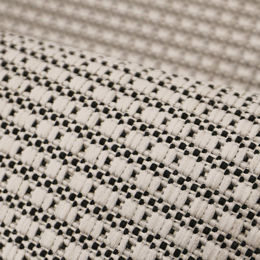Ramona Border Flatweave Indoor/Outdoor Rug - White/Black - DUSK
