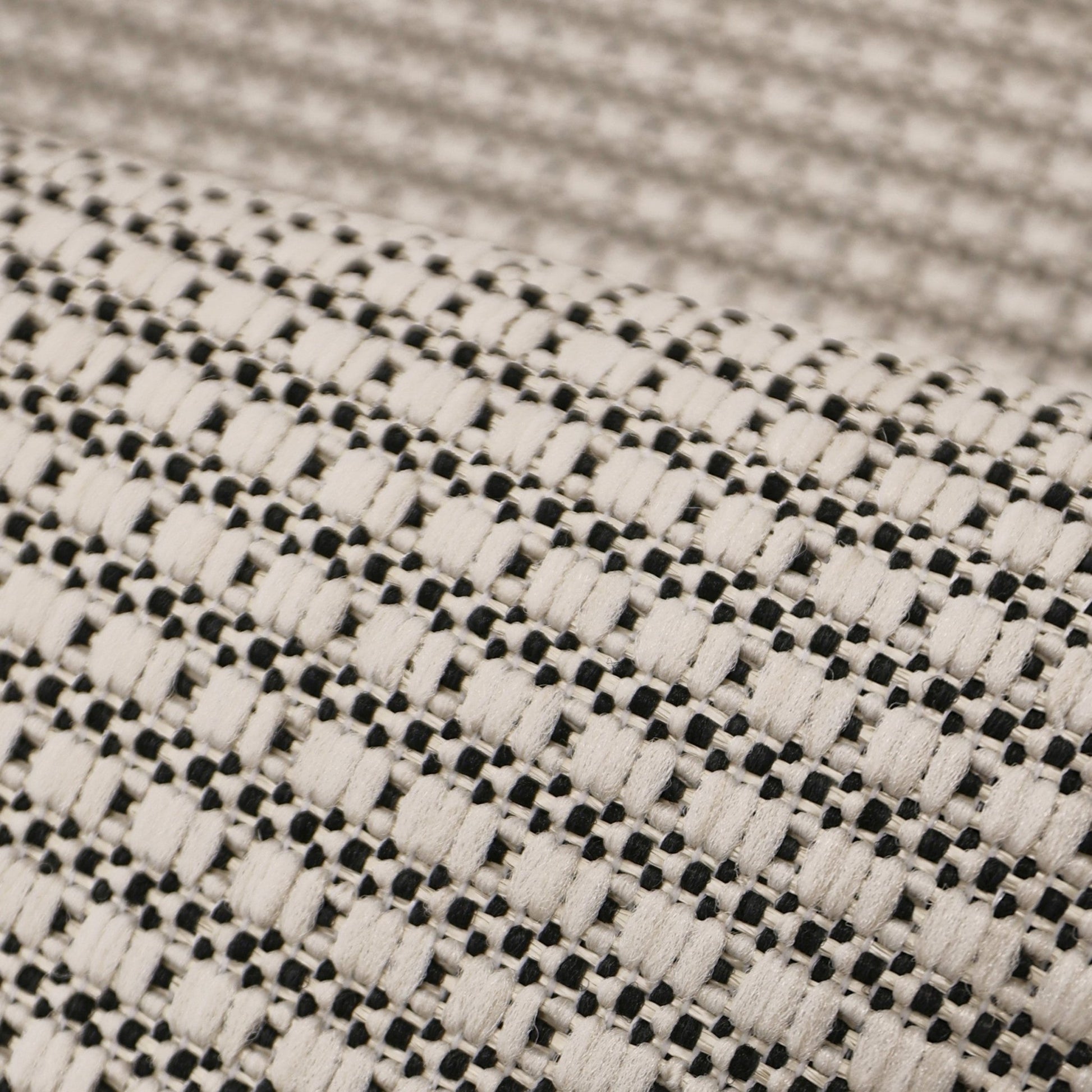 Ramona Border Flatweave Indoor/Outdoor Rug - White/Black - DUSK