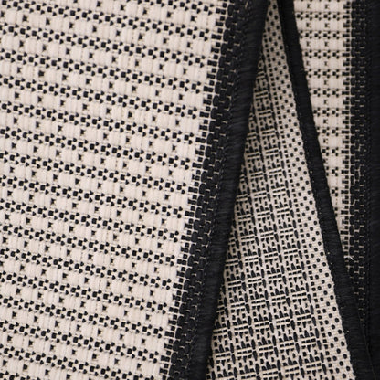 Ramona Border Flatweave Indoor/Outdoor Rug - White/Black - DUSK