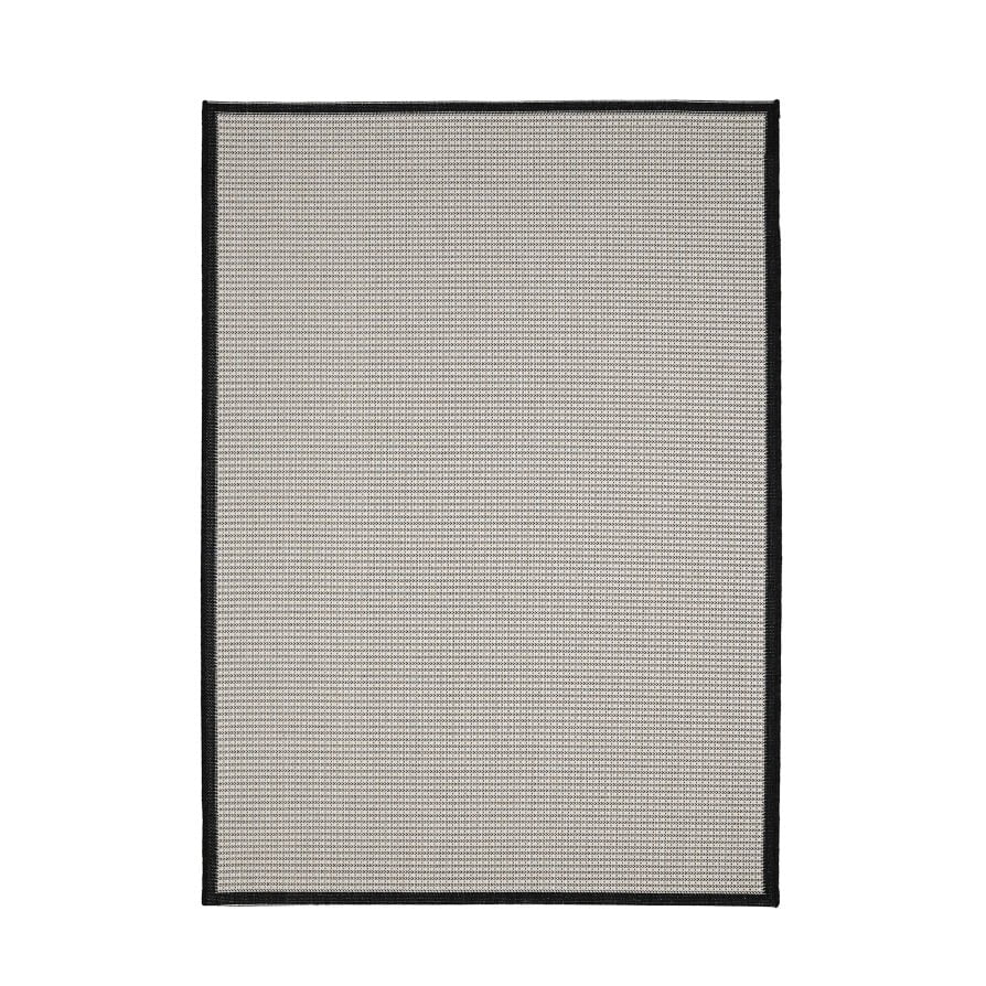 Ramona Border Flatweave Indoor/Outdoor Rug - White/Black - DUSK