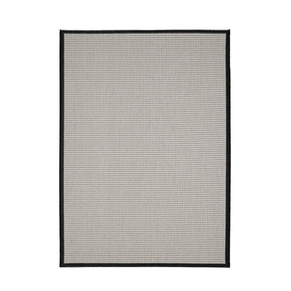 Ramona Border Flatweave Indoor/Outdoor Rug - White/Black - DUSK