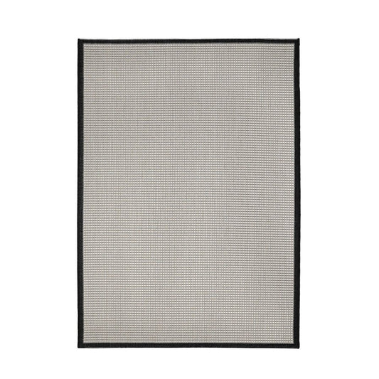 Ramona Border Flatweave Indoor/Outdoor Rug - White/Black - DUSK