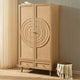 Raven Rattan 2 Door Wardrobe with Drawers - Light Wood - DUSK