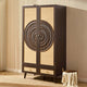 Raven Rattan 2 Door Wardrobe with Drawers - Walnut - DUSK