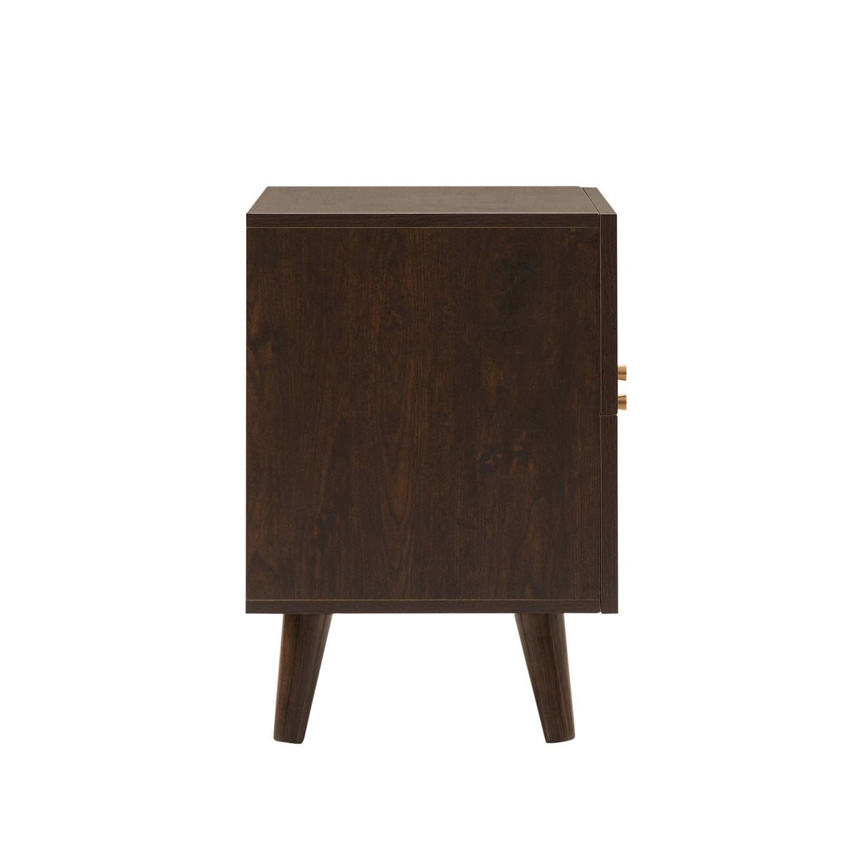 Raven Rattan 2 Drawer Bedside Table - Walnut - DUSK