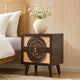 Raven Rattan 2 Drawer Bedside Table - Walnut - DUSK