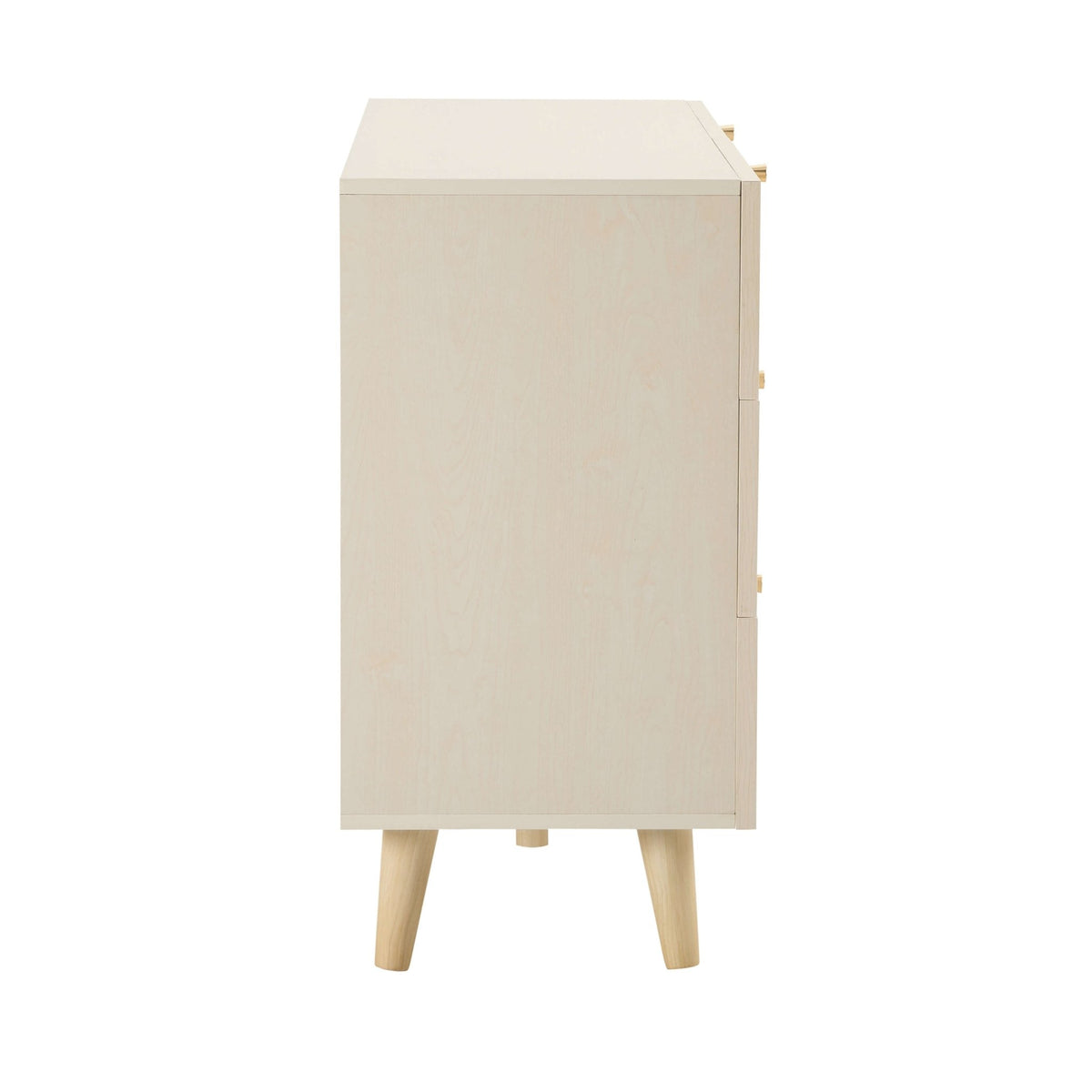 Raven Rattan 6 Drawer Chest - Cream Oak Effect - DUSK