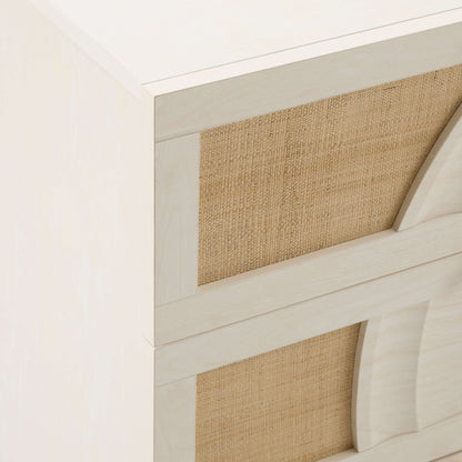 Raven Rattan 6 Drawer Chest - Cream Oak Effect - DUSK
