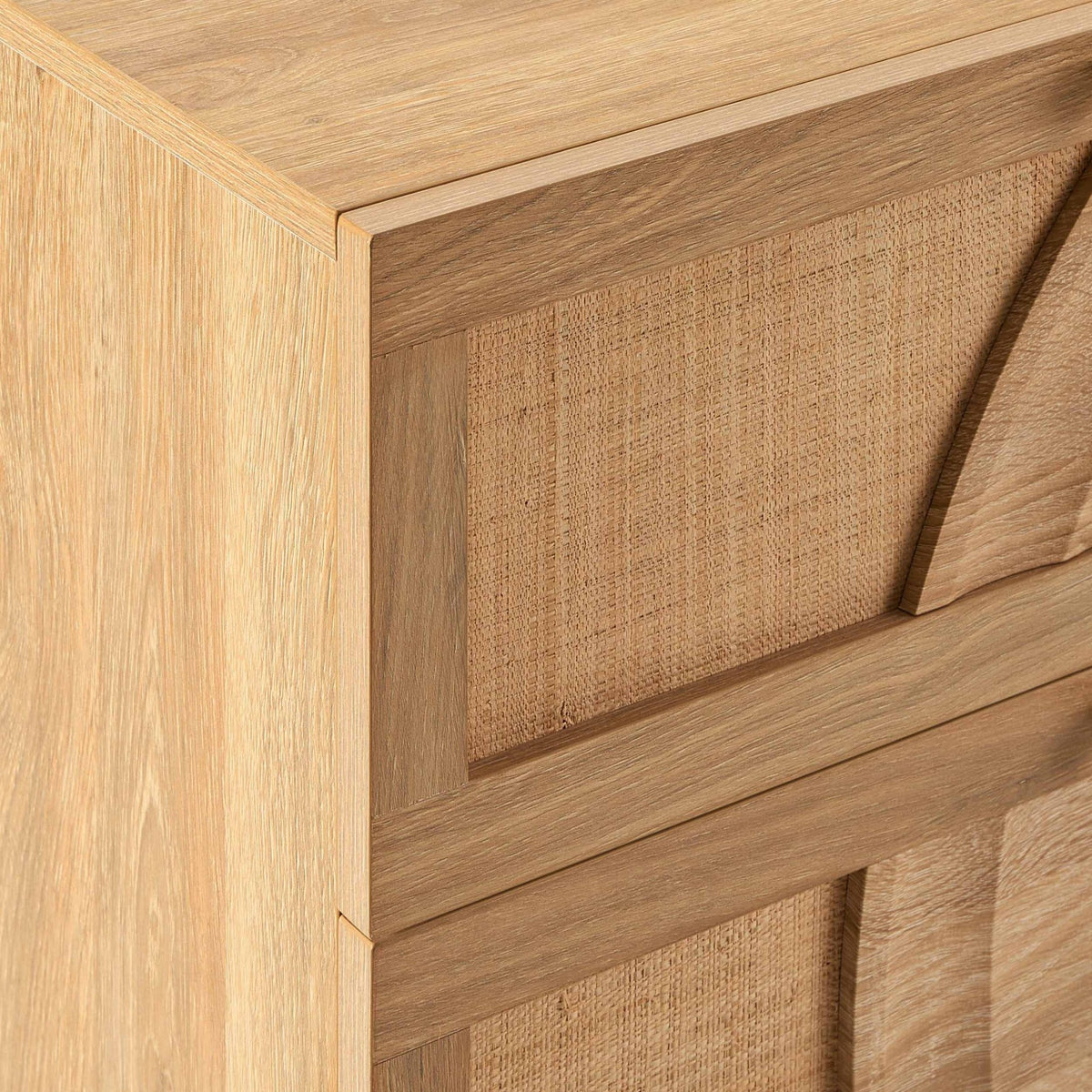 Raven Rattan 6 Drawer Chest - Light Wood - DUSK