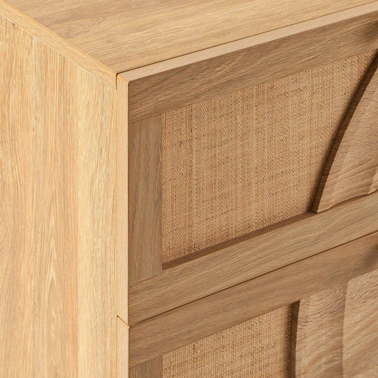 Raven Rattan 6 Drawer Chest - Light Wood - DUSK