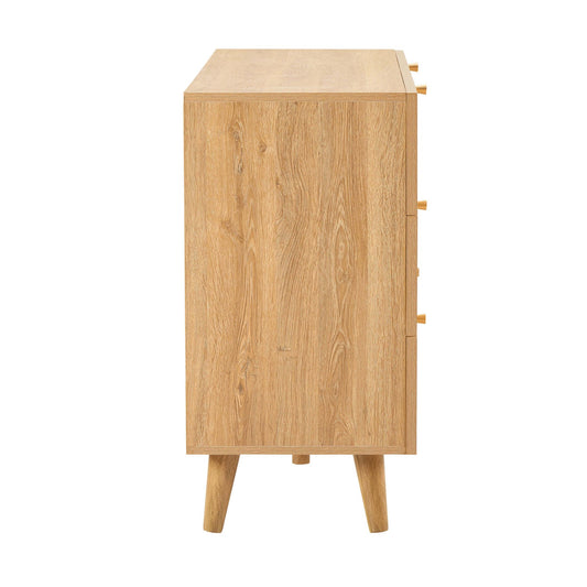 Raven Rattan 6 Drawer Chest - Light Wood - DUSK