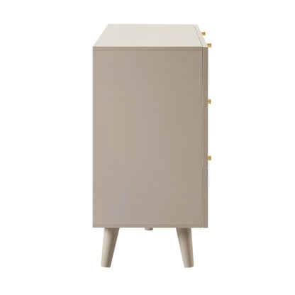 Raven Rattan 6 Drawer Chest - Taupe - DUSK