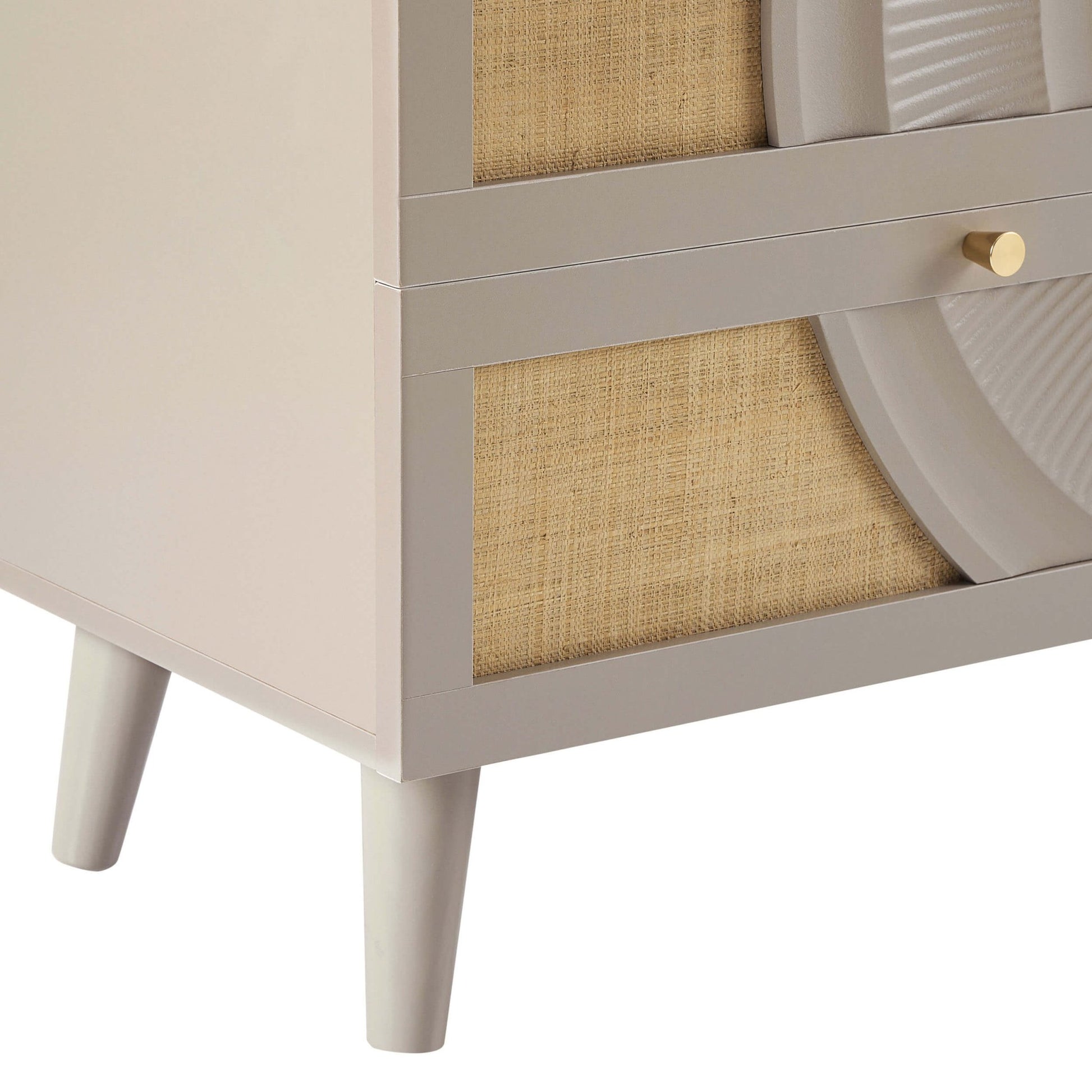 Raven Rattan 6 Drawer Chest - Taupe - DUSK